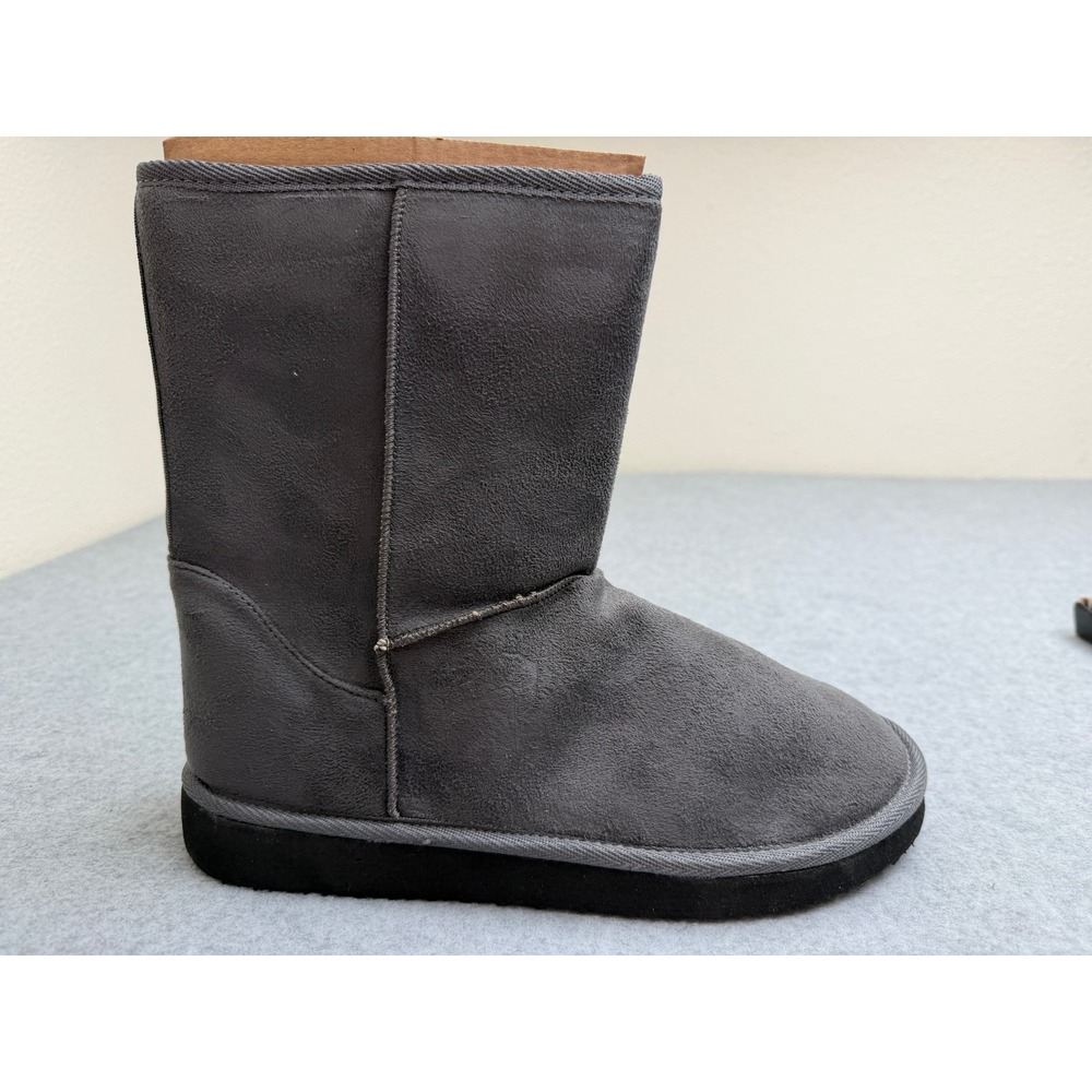 Charcoal Gray Faux Suede Mid-Calf Winter Boots Oakley-31 Size 11 New